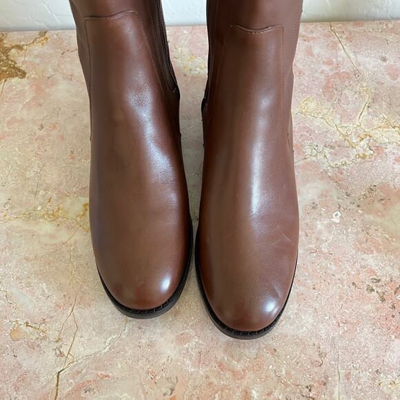 Cole Haan Noelle Brown Leather Knee High Stretch Riding Boots Womens 7.5 - Picture 4 of 15